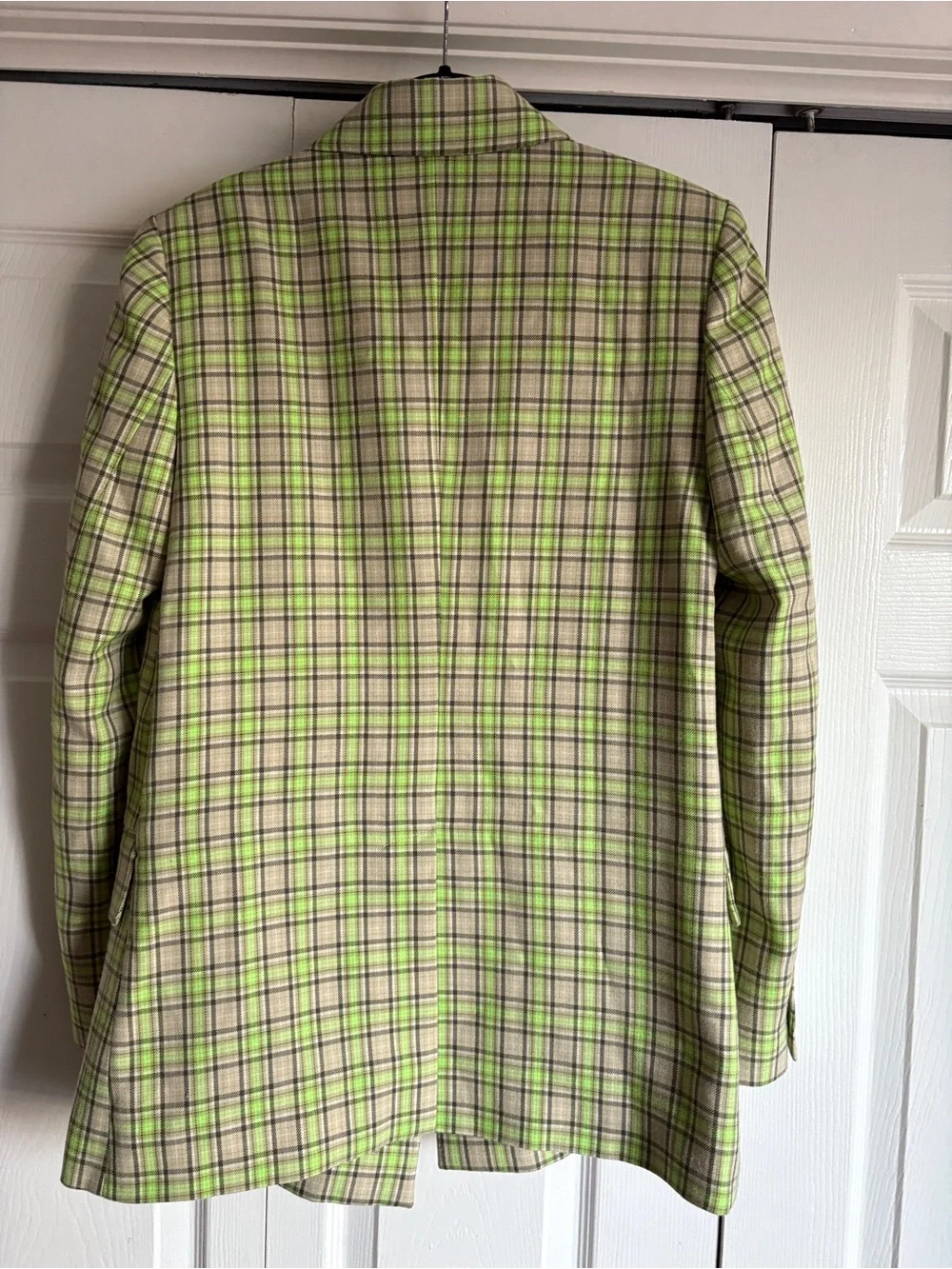 Free People Ashby Green Plaid Blazer Jacket, XS